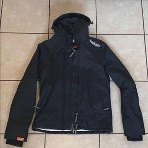 Super warm SUPERDRY Windcheater black winter coat